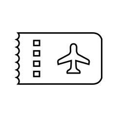 Travel, air, plane, airplane, ticket line icon. Outline vector.