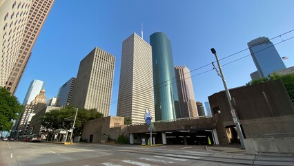 Obraz na płótnie Canvas HOUSTON, TEXAS - March, 2022: Houston city downtown empty area.
