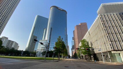 HOUSTON, TEXAS - March, 2022: Houston city downtown empty area.