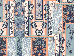 Pattern textured print on plain base