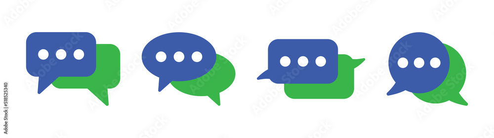 Poster Message speech bubble icon vector set for chat conversation symbol.