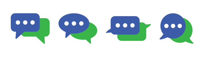 Message speech bubble icon vector set for chat conversation symbol.