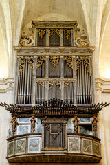 Órgano de la Iglesia Parroquia, Iglesia de Sant Miquel,. siglos XVI y XVII ,varios  estilos arquitectónicos, predominado el neogótico, Felanitx, Mallorca, balearic islands, Spain