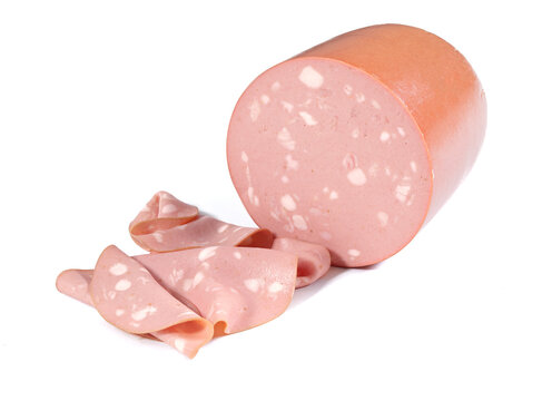 pieza y lonchas mortadella de bologona italiana