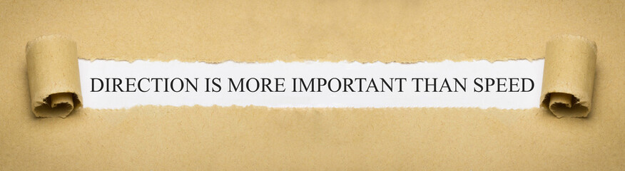 direction is more important than speed