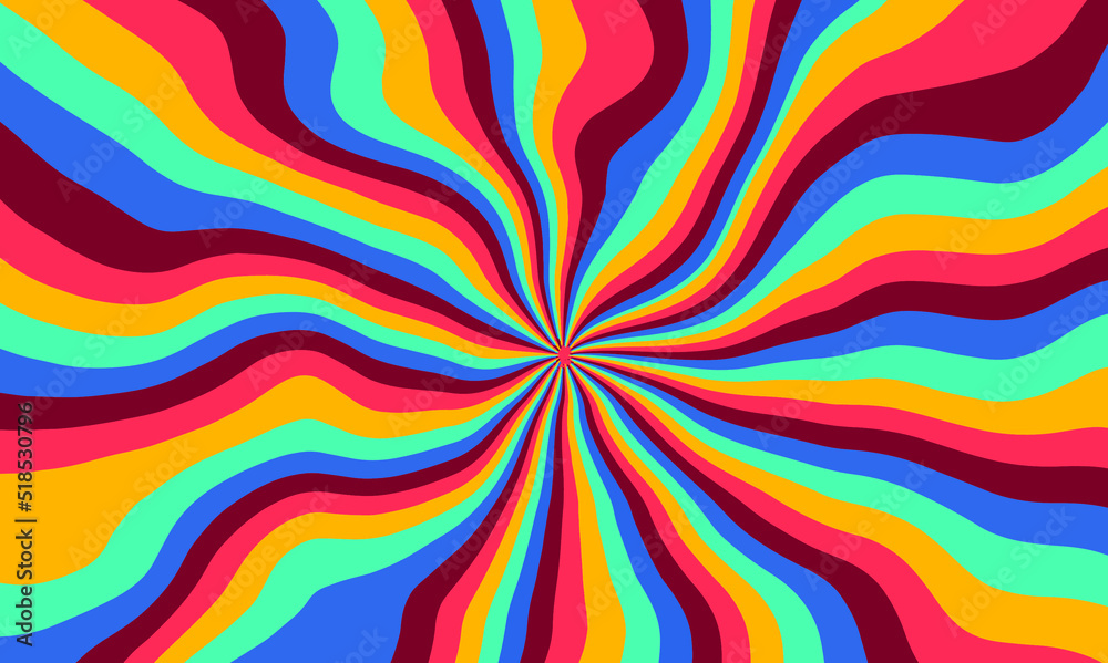 Poster the 1970s-style wavy retro background in a psychedelic bright acidic colors.