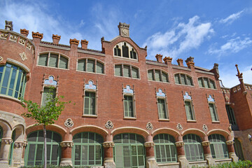 Fototapeta na wymiar Edificios del antiguo Hospital San Pablo de Barcelona Cataluña España 
