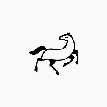 Black horse animal vector logo 