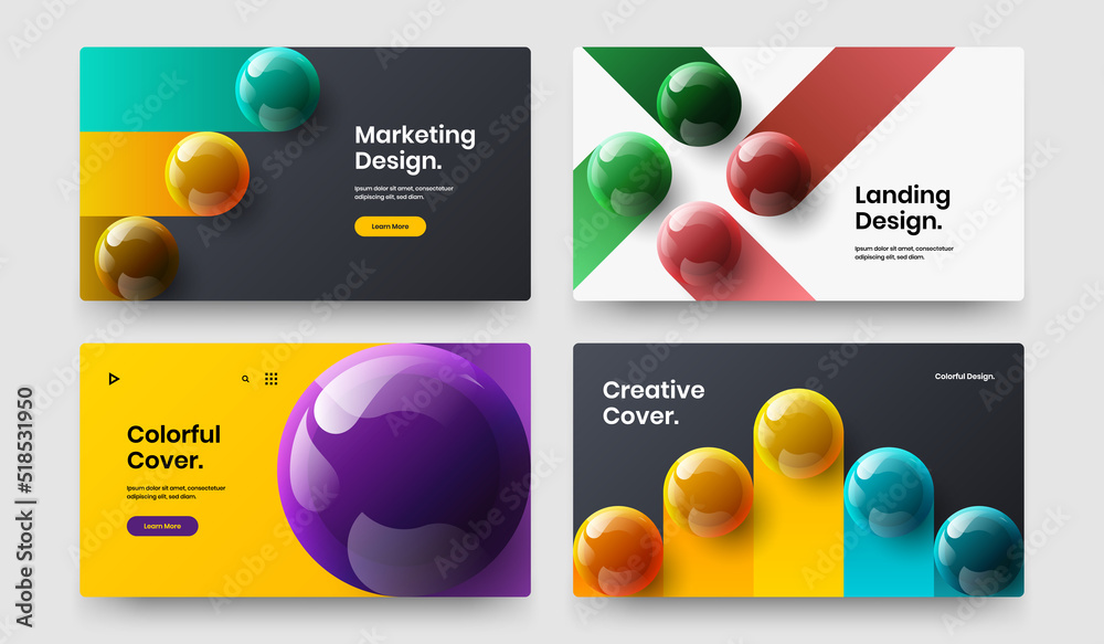 Canvas Prints colorful presentation vector design layout collection. abstract realistic balls pamphlet illustratio