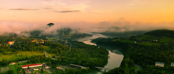 Wschod Slonca w Bieszczadach © sopthedrone