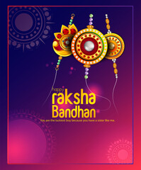 Raksha Bandhan with nice illustration in a creative Rakhi and Beautiful background