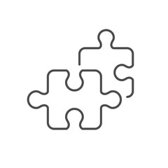 Puzzle pieces line outline icon