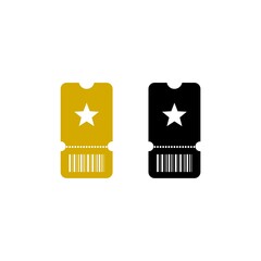 Ticket sign with star icon