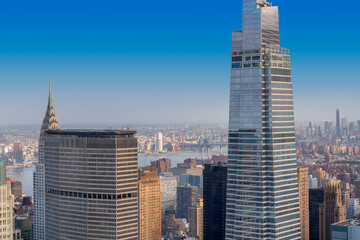 Aerial view of skyscrapers in Manhattan, New York City