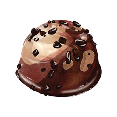 Sweet chocolate ball  watercolor vector design