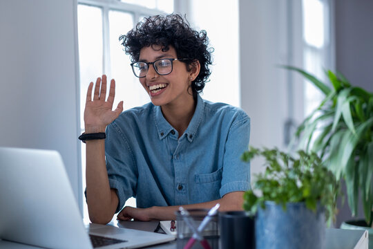 Young woman working in office