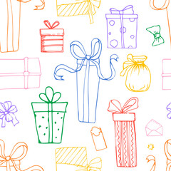 Vector set of various gift boxes. easy to edit. Flat design.