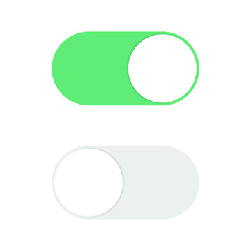 Toggle switch buttons icon. On and off. Green and gray switch interface buttons. Template design for concepts, web, ui and ux, mobile app. Vector illustration