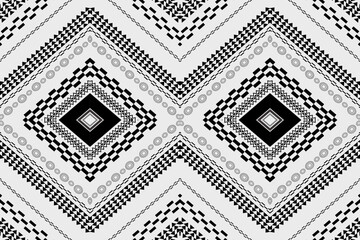 geometric pattern boho ethnic pattern white and black tones Designed for wallpapers, garments, shawls, batik, fabrics, embroidered patterns, scarves, ethnic theme vector illustrations.