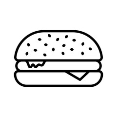 Burger hamburger icon. Fast food. Pictogram isolated on a white background.
