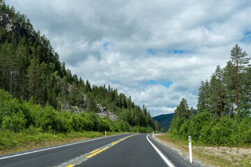Fototapeta premium E6 Norway , Between Trondheim and Oslo 