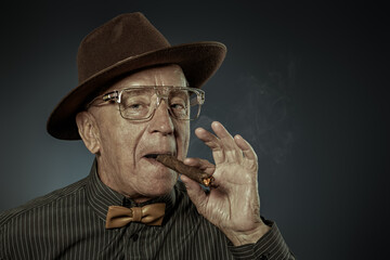 smoking old gentleman