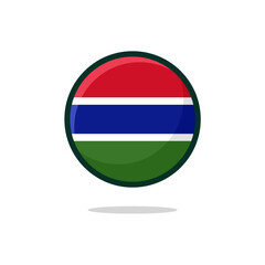 Gambia Flag Icon. Gambia Flag flat style isolated on a white background - stock vector.