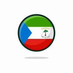 Obraz premium Equatorial Guinea Flag Icon. Equatorial Guinea Flag flat style isolated on a white background - stock vector.