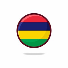 Mauritius Flag Icon. Mauritius Flag flat style isolated on a white background - stock vector.