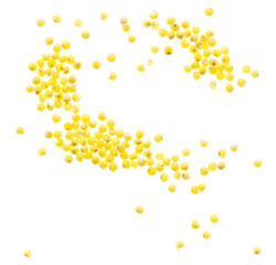 Millet groats isolated on a white background.