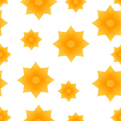 Seamless pattern of yellow flowers on a white background