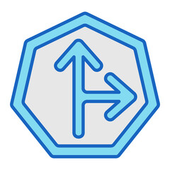 Go Straight Or Right Icon