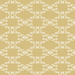 Classic seamless vector pattern. Damask orient golden and white ornament. Classic vintage background. Orient pattern for fabric, wallpapers and packaging