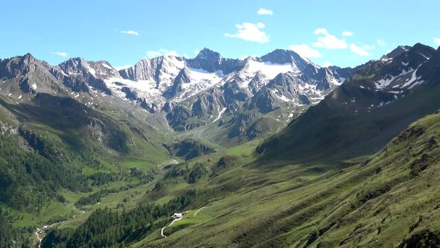 View on the mountain range of the Austrian Alps, Oetz valley from the Passo Rombo, Timmelsjoch