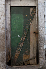 old wooden faded door