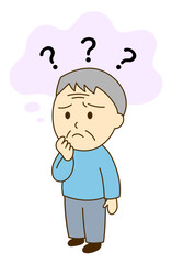 認知症で物忘れのあるシニア男性