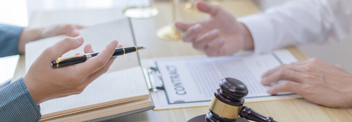 Attorney or judge provides legal advice to the client in the courtroom, Ethics in the courts...