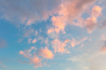Pastel Gentle colors of  Sunset  Sunrise Sundown Sky with colorful clouds
