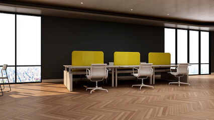 blank wall in office room for company logo mockup