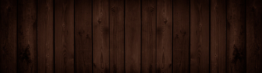Naklejka premium Old brown rustic dark wooden texture - wood timber background panorama long banner