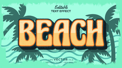 Editable text style effect - retro summer text in grunge style theme