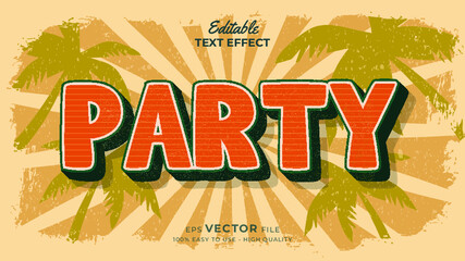 Editable text style effect - retro summer text in grunge style theme