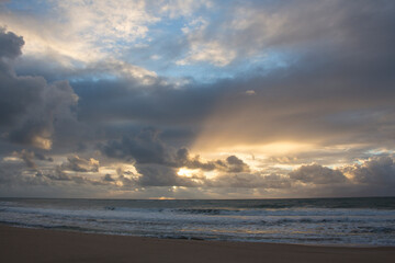 Peaceful sunrise as a storm approaches