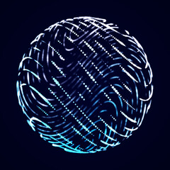 Abstract sphere. Network of dots. Abstract digital background. 3d rendering