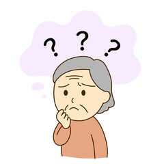 認知症で物忘れのあるシニア女性