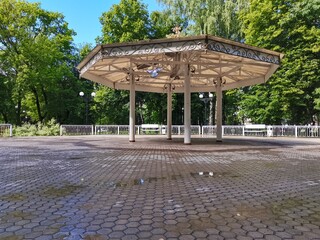 Gazebo in the park for evening dances under the moonlight.