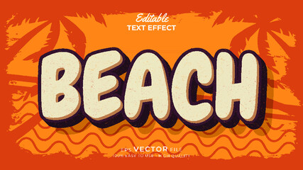 Editable text style effect - retro summer text in grunge style theme