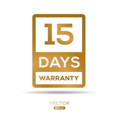 (15 Days warranty) seal stamp, vector label.