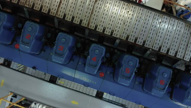 Digits on cylinders of main engine of ship