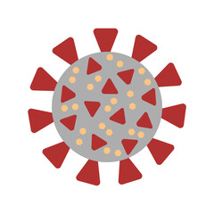 Coronavirus Bacteria Cell Icon, 2019-nCoV vector illustration. Covid Bacteria. Dangerous coronavirus virus flu. Coronavirus Cell mutation omicron. 